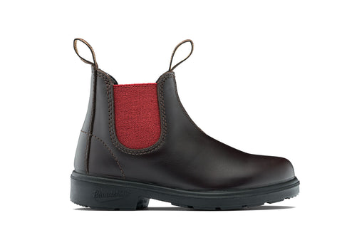 Blundstone #2590 Brown Leather with Crimson Elastic